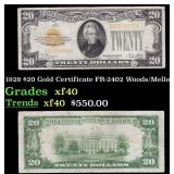1928 $20 Gold Certificate FR-2402 Woods/Mellon Gra