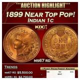 1899 Indian Cent Near Top Pop! 1c ms67 rd SEGS