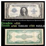 1923 $1 large size Silver Certificate Grades vf+ S