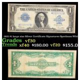 1923 $1 large size Silver Certificate Grades vf++