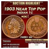 1903 Proof Indian Cent Near Top Pop 1c pr66+ bn SE