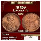 1915-p Lincoln Cent 1c ms66+ rd SEGS