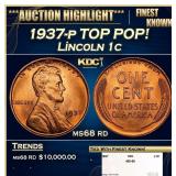 1937-p Lincoln Cent TOP POP! 1c ms68 rd SEGS