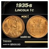 1935-s Lincoln Cent 1c Grades ms66 rd