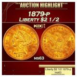 1879-p Gold Liberty Quarter Eagle $2 1/2 ms63 USCG