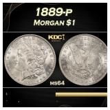 1889-p Morgan Dollar $1 Grades ms64
