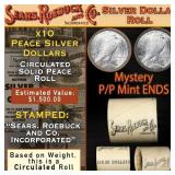 Sears 10 Coin Circulated Peace Dollar $1 Roll Myst