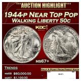 1944-p Walking Liberty Half Dollar Near Top Pop 50