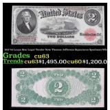 1917 $2 Large Size Legal Tender Note Thomas Jeffer