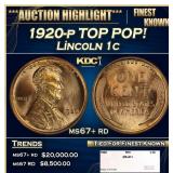 1920-p Lincoln Cent TOP POP! 1c ms67+ rd SEGS
