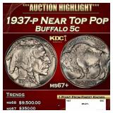 1937-p Buffalo Nickel Near Top Pop 5c ms67+ SEGS
