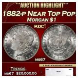 1882-p Morgan Dollar Near Top Pop! $1 ms67 SEGS
