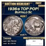 1936-s Buffalo Nickel TOP POP! 5c ms67+ SEGS