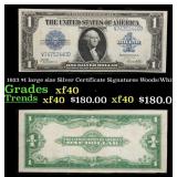 1923 $1 large size Silver Certificate Grades xf Si