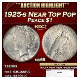 1925-s Peace Dollar Near Top Pop $1 ms65 SEGS