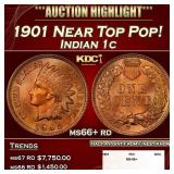1901 Indian Cent Near Top Pop! 1c ms66+ rd SEGS