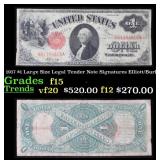 1917 $1 Large Size Legal Tender Note Grades f+ Sig