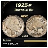 1925-p Buffalo Nickel 5c Grades ms64