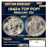 1942-s Mercury Dime TOP POP! 10c ms68+ FSB SEGS