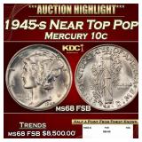 1945-s Mercury Dime Near Top Pop! 10c ms68 FSB SEG