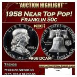 1958 Proof Franklin Half Dollar Near Top Pop! 50c
