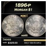 1896-p Morgan Dollar $1 Grades ms65