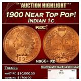 1900 Indian Cent Near Top Pop! 1c ms66+ rd SEGS
