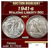 1941-s Walking Liberty Half Dollar 50c ms66 SEGS