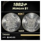 1882-p Morgan Dollar $1 Grades ms64