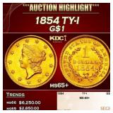 1854 Gold Dollar TY-I $1 ms65+ SEGS