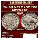 1931-s Buffalo Nickel Near Top Pop 5c ms66+ SEGS