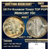 1917-p Mercury Dime Rainbow Toned TOP POP! 10c ms6