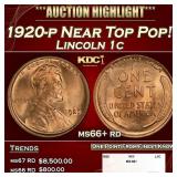 1920-p Lincoln Cent Near Top Pop! 1c ms66+ rd SEGS