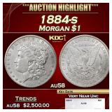 1884-s Morgan Dollar $1 au58 SEGS