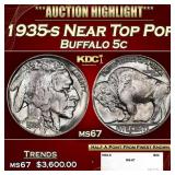 1935-s Buffalo Nickel Near Top Pop 5c ms67 SEGS