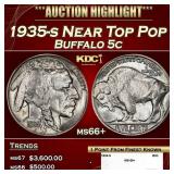 1935-s Buffalo Nickel Near Top Pop 5c ms66+ SEGS
