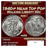 1940-p Walking Liberty Half Dollar Near Top Pop 50