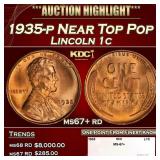 1935-p Lincoln Cent Near Top Pop 1c ms67+ rd SEGS