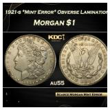 PCGS 1921-s *Mint Error* Obverse Lamination Morgan