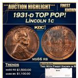 1931-d Lincoln Cent TOP POP! 1c ms66 rb SEGS