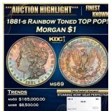 1881-s Morgan Dollar Rainbow Toned TOP POP! $1 ms6