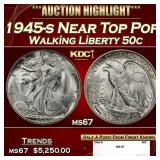 1945-s Walking Liberty Half Dollar Near Top Pop 50