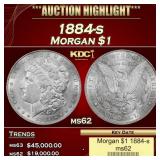 1884-s Morgan Dollar $1 ms62 USCG