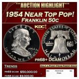 1954 Proof Franklin Half Dollar Near Top Pop! 50c