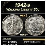1942-s Walking Liberty Half Dollar 50c Grades ms65