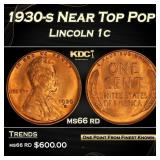 1930-s Lincoln Cent Near Top Pop! 1c Grades ms66 r