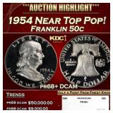 1954 Proof Franklin Half Dollar Near Top Pop! 50c