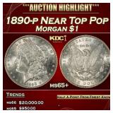 1890-p Morgan Dollar Near Top Pop $1 ms65+ SEGS