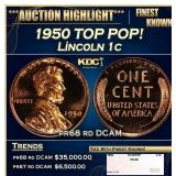 1950 Proof Lincoln Cent TOP POP! 1c pr68 rd DCAM S