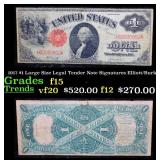 1917 $1 Large Size Legal Tender Note Grades f+ Sig